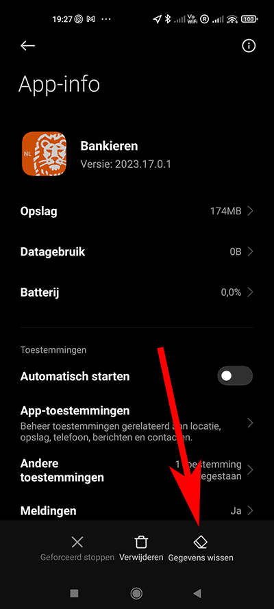 Cache wissen ING app